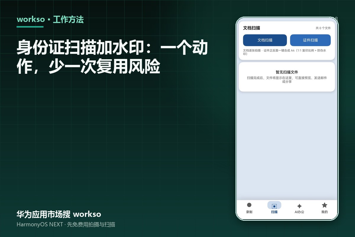 身份证扫描加水印：一个动作，少一次复用风险