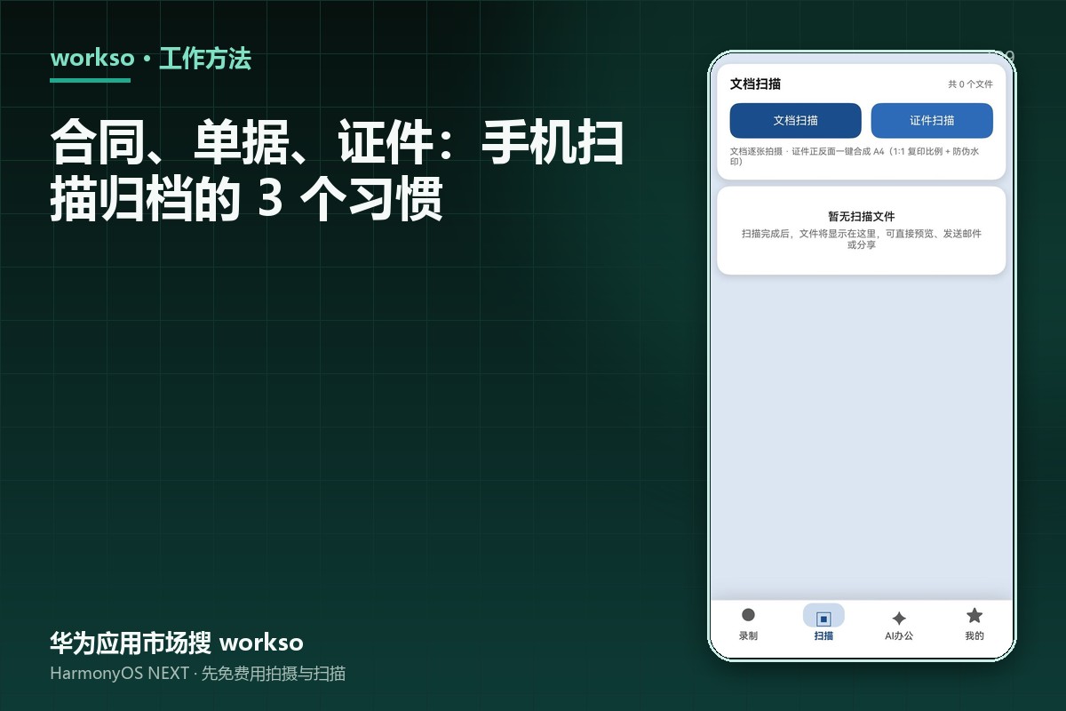 合同、单据、证件：手机扫描归档的 3 个习惯