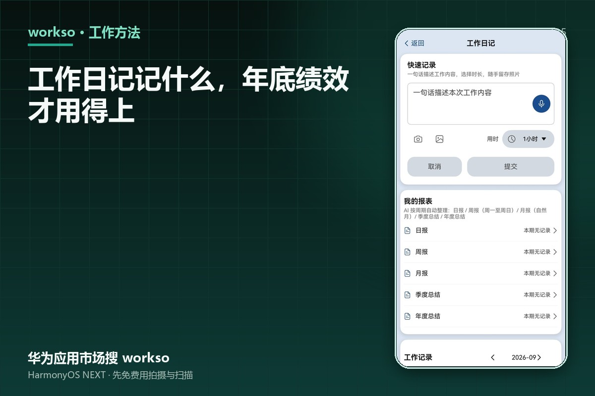 工作日记记什么，年底绩效才用得上