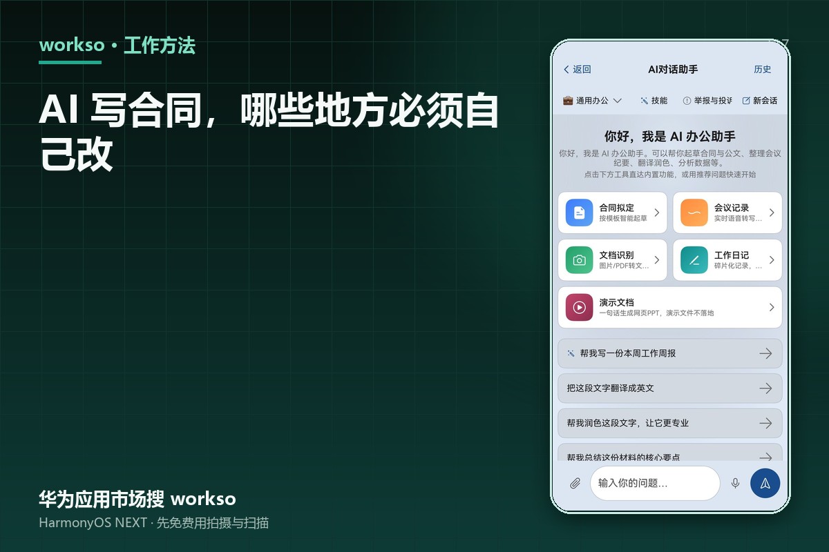 AI 写合同，哪些地方必须自己改