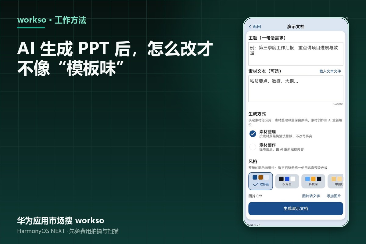 AI 生成 PPT 后，怎么改才不像“模板味”